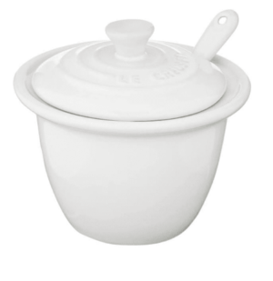 LE CREUSET Condiment Pot w Spoon White