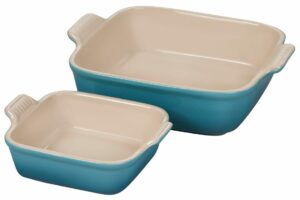 LE CREUSET - Heritage Set of 2 Square Dishes - Caribbean