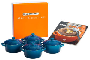 Le Creuset 4 Cocottes w/ Book Marseil