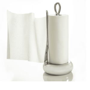 NAMBE - Loop Towel Holder, 7" W x 16" H, Alloy / Wood