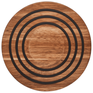 LE CREUSET Magnetic Wooden Trivet with Black Rings