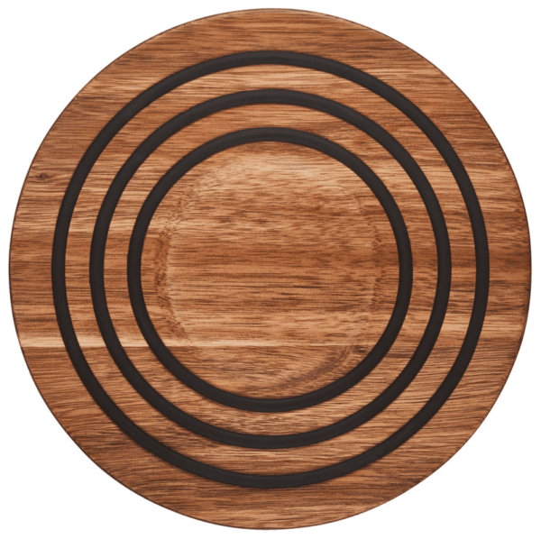 LE CREUSET Magnetic Wooden Trivet with Black Rings