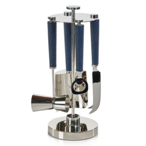 ZODAX - Laguna Nickel & Leather Bar Tool Set