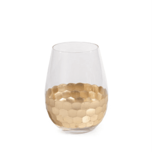ZODAX - Vitorrio Gold Stemless Wine Glass - Fez Cut Set of 6