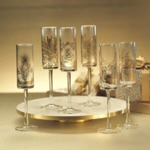 ZODAX - Golden Fir Celebration Flutes - Set of 6