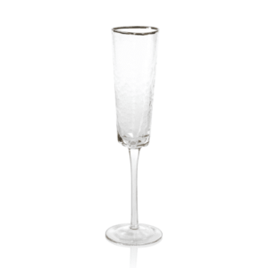 ZODAX - Optic Champagne Flute with Gold Rim