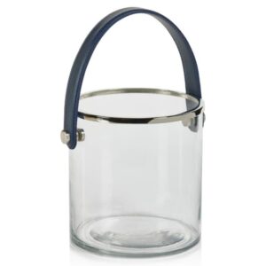 ZODAX - Laguna Glass, Nickel & Leather Ice Bucket