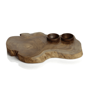 ZODAX - Bali Teak Root Serving Board w/Condiment Bowls