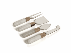 ZODAX - Marble and Wood Cheese Tool Set