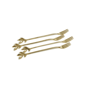 ZODAX - Leaves Cocktail Forks - Gold - Set of 4