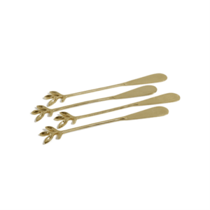ZODAX - Leaves Cocktail Spreaders - Gold - Set of 4