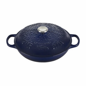 LE CREUSET - Signature (3.5qt) Braiser - Indigo w/ Embossed Lid and SS Knob