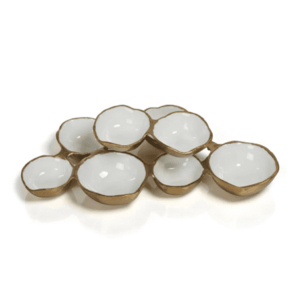 ZODAX - Small Cluster of Eight Serving Bowls - Gold and White