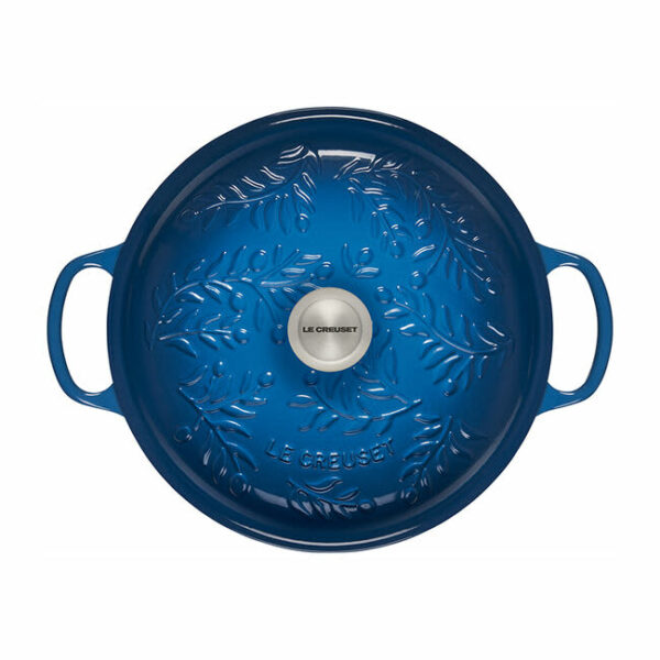 LE CREUSET - Signature (3.5qt. )  Braiser - Marseille w/  Olive Branch Embossed Lid - Image 4