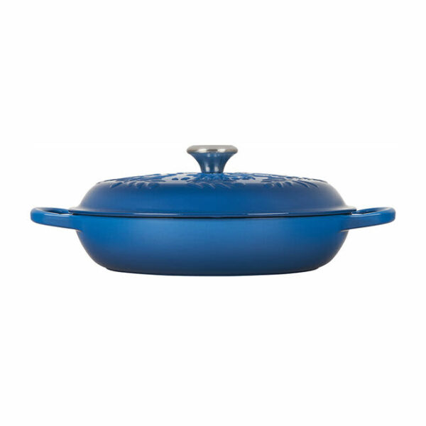 LE CREUSET - Signature (3.5qt. )  Braiser - Marseille w/  Olive Branch Embossed Lid - Image 2