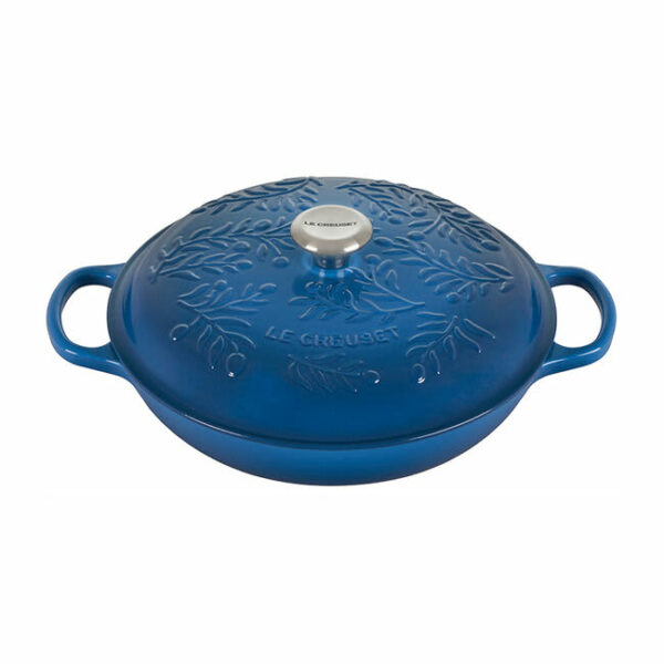 LE CREUSET - Signature (3.5qt. )  Braiser - Marseille w/  Olive Branch Embossed Lid