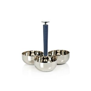 ZODAX - Laguna Nickel & Leather Condiment Set