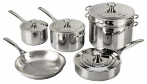 LE CREUSET 10pc Stainless Steel Pot Set