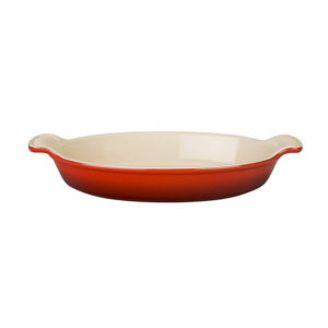 LE CREUSET Heritage Oval Au Gratin Dish  1.7qt Cerise