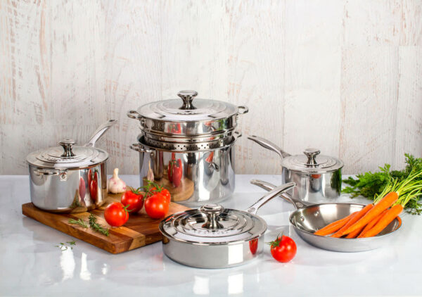 LE CREUSET 10pc Stainless Steel Pot Set - Image 2
