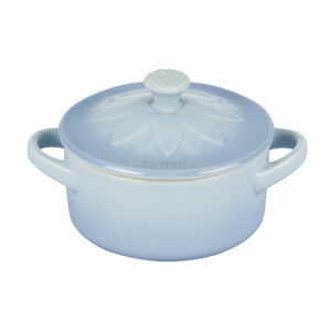 LE CREUSET Mini Round Cocotte with Flower Lid - Coastal Blue