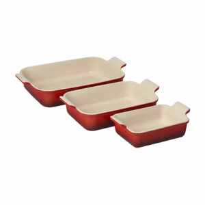 LE CREUSET - Heritage Set of 3 Rectangular Dishes - Cerise