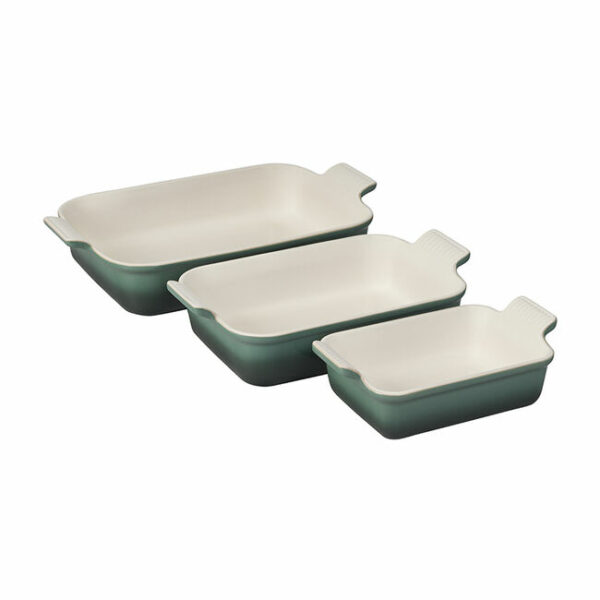LE CREUSET Heritage Rectangular Dishes Set/3 Artichaut