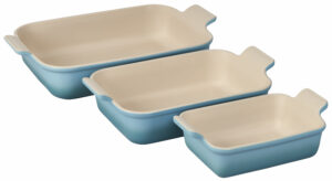 LE CREUSET - Heritage Set of 3 Rectangular Dishes - Caribbean