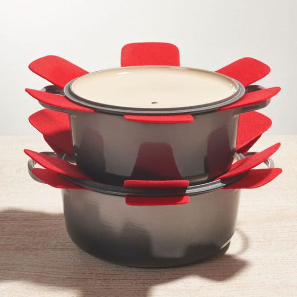 LE CREUSET Felt Pan Protectors - Set of 3 - Black - Image 4