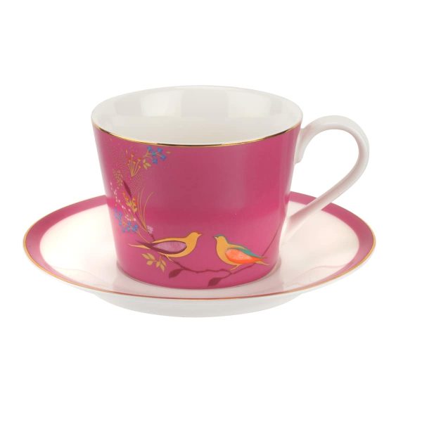 PORTMEIRION Chelsea Teacup and Saucer Pink 8oz