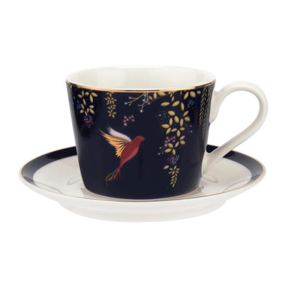 PORTMEIRION Chelsea Teacup and Saucer Navy 8oz