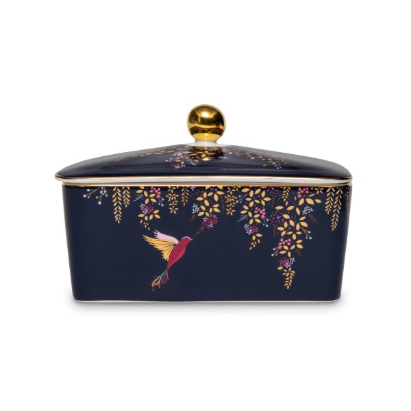 SARA MILLER Chelsea Navy Covered Butter Dish